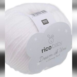 Yarn Rico Baby Dream dk Uni a Luxury Touch Yarn White 50g
